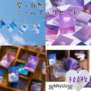 海外フレークシール 空 海 自然 シールブック ステッカー コラージュ スクラップブッキング ジャンクジャーナル 雑貨 海外雑貨外 韓国