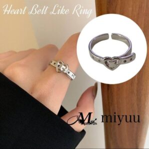 ベルト リング 指輪 ベルトリング ハート 指輪 シルバー フリーサイズ レディース 女性 おしゃれ かわいい 量産型 ジュエリー アクセサリー