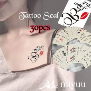 タトゥーシール セット ボディーペイント ボディーシール 文字 心電図 リップ ins風 韓国 かわいい おしゃれ レディース メンズ ハロウィン