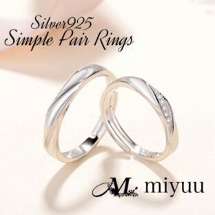 リング ペアリング 指輪 フリーサイズ シンプル 婚約指輪 エンジェル シルバー シルバー925 アクセサリー ペア カップル 誕生日 記念日 レディース