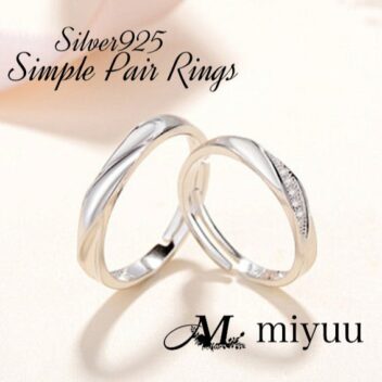 リング ペアリング 指輪 フリーサイズ シンプル 婚約指輪 エンジェル シルバー シルバー925 アクセサリー ペア カップル 誕生日 記念日 レディース
