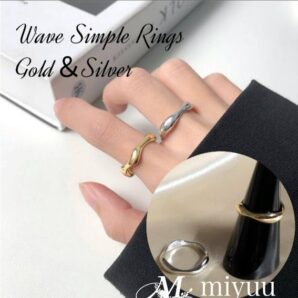 リング 指輪 レディース シルバー ゴールド セット おしゃれ かわいい シンプル ウェーブ ウェーブリング 韓国 韓国ファッション 重ね付け