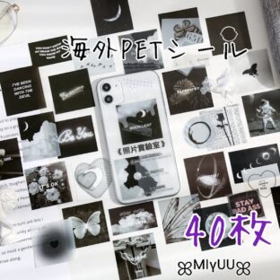 海外フレークシール モノトーンシール PETシール ステッカー コラージュ スクラップブッキング ジャンクジャーナル 雑貨 海外雑貨