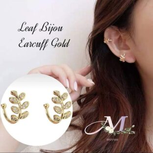 イヤーカフ イヤーカフス 小ぶり カフス イヤーカフ 小さい 小さめ シンプル ビジュー リーフ ゴールド 大人 カジュアル レディース 韓国 韓国ファッション