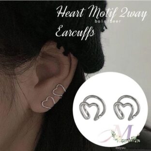 イヤーカフ イヤーカフス シルバー ハート ハートイヤーカフ レディース イヤカフ イヤリング 小さめ 韓国 量産型