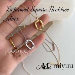ネックレス シルバー レディース スクエア スクエアネックレス アクセサリー おしゃれ 女性 プレゼント ギフトシンプル 大人 オフィス きれい 韓国