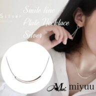 ネックレス レディース シンプル シルバーネックレス silver925 スマイルライン プレート 小豆チェーン おしゃれ 大人 可愛い 韓国