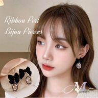 ピアス リボン かわいい 大きめ 大き目 大きい パール ゴールド リボンピアス パールピアス レディース 韓国 量産型 地雷 デート