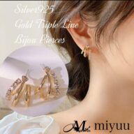 ピアス ビジュー 3連 ゴールド 大ぶり 大きめ 韓国 パーティー レディース ゴールド ゴールドピアス 大人 エレガント 韓国 高見え アクセサリー