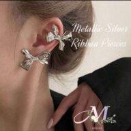 ピアス シルバー リボンピアス リボン メタルピアス 大きめ かわいい 大人 レディース 大人 韓国 アクセサリー 量産型