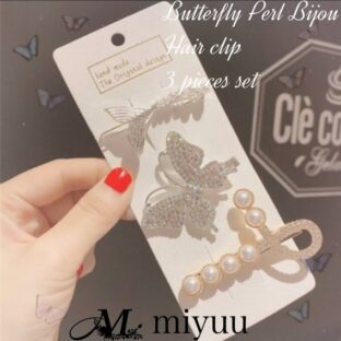 ヘアクリップ ヘアピン ヘアアクセサリー セット ビジュー パール 蝶々 蝶 人魚 おしゃれ ヘアアクセ かわいい 韓国 韓国ファッション