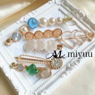 ヘアクリップ ヘアピン ヘアアクセサリー セット ブルー 量産型 おしゃれ ヘアアクセ かわいい パール ビジュー 韓国