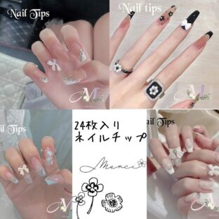 ネイルチップ ネイル チップ リボン かわいい つけ爪 ブライダル 花 ブライダルネイル 量産型ネイル レディース おしゃれ 上品