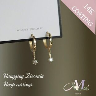 ピアス 金属アレルギー対応 フープ ゴールド チェーン 14K 14金 小さめ 小ぶり ジルコニア レディース ギフト シルバー925 小さめ 揺れる