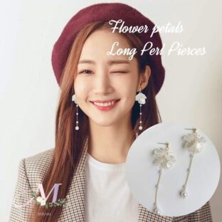 ピアス パールピアス ロングピアス パール フラワー 花 大きめ 大ぶり キム秘書 パクミニョン NIZIU ミイヒ 韓国 おしゃれ かわいい ギフト