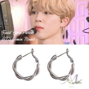 ピアス 金属アレルギー対応 フープピアス ジミン ゴールド シルバー 韓国 ジミン着用 KPOP レディース メンズ 韓国アイドル BTS ギフト おしゃれ