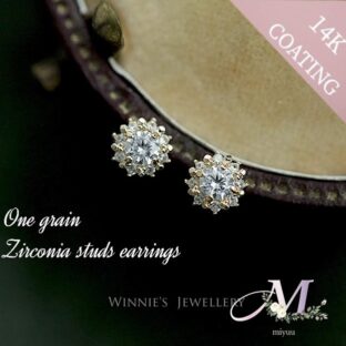 ピアス 金属アレルギー対応 パヴェ ゴールドピアス 14K 14金 小さめ 小ぶり ジルコニア レディース ギフト シルバー925 小さめ 上品